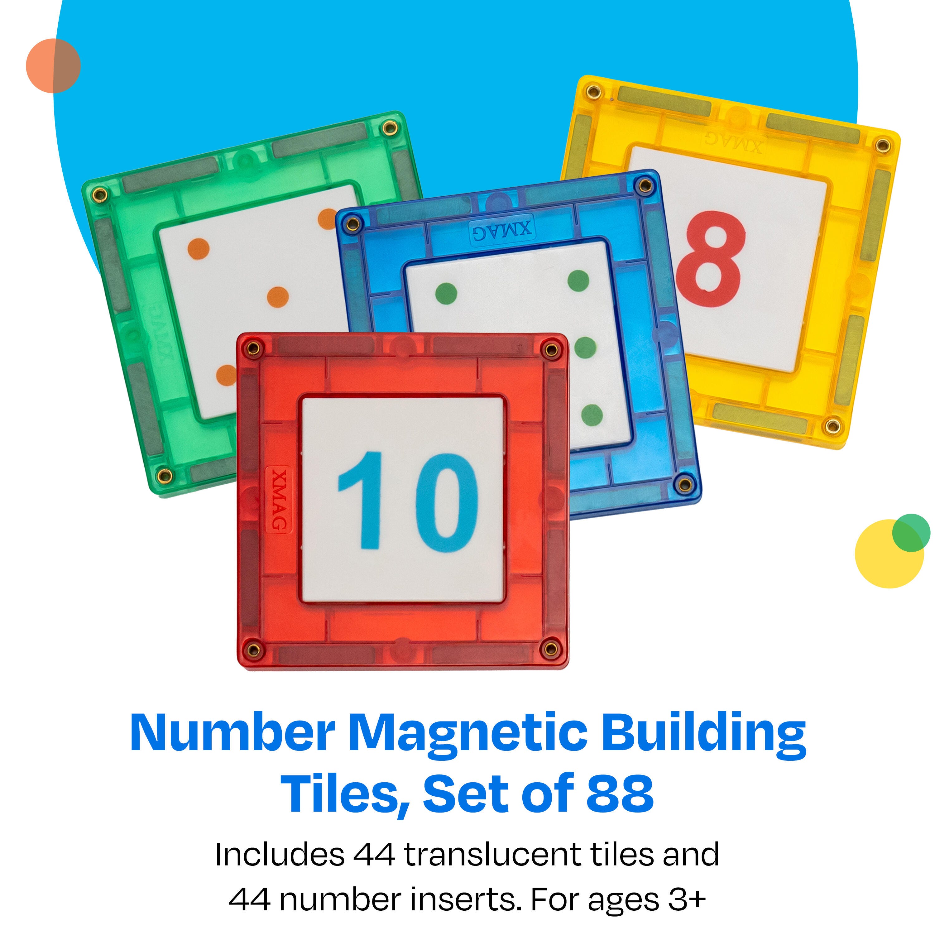 Childcraft Number Magnetic Building Tiles, 88 Pieces | School